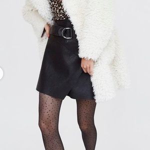 Zara Faux Leather Wrap Skirt